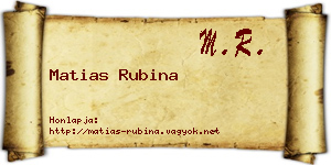 Matias Rubina névjegykártya